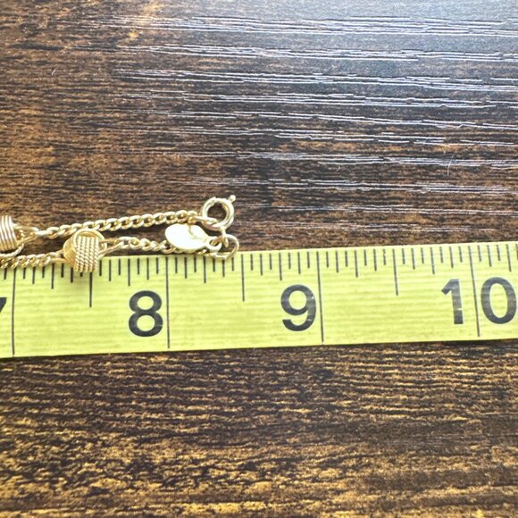 VTG Gold Tone Interlocking Knot Chain Station Necklace Size 17" Length - Picture 8 of 10